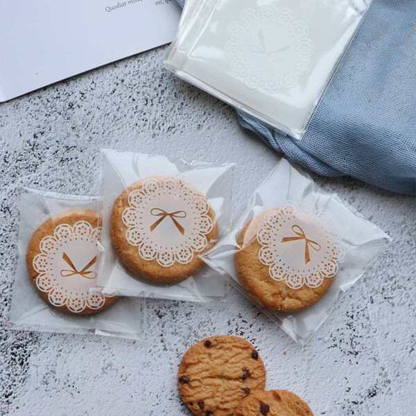 

Bow Print Biscuits Bag 100pcs