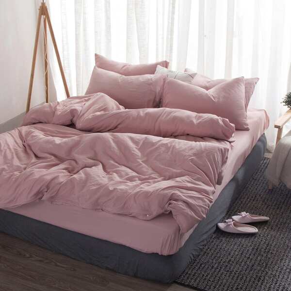 

Solid Print Sheet Set, Pink