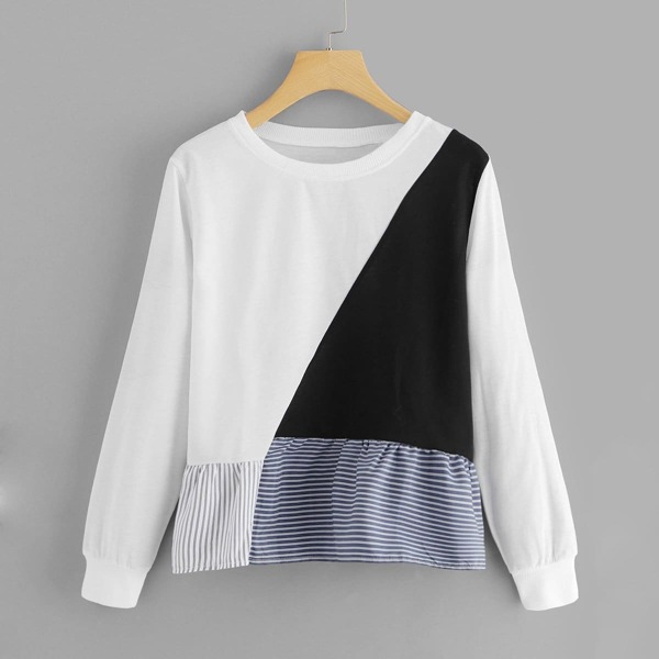 

Color Block Sweatshirt, White