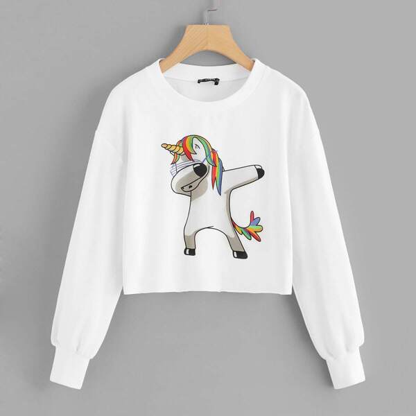 

Cartoon Graphic Sweatshirt, White