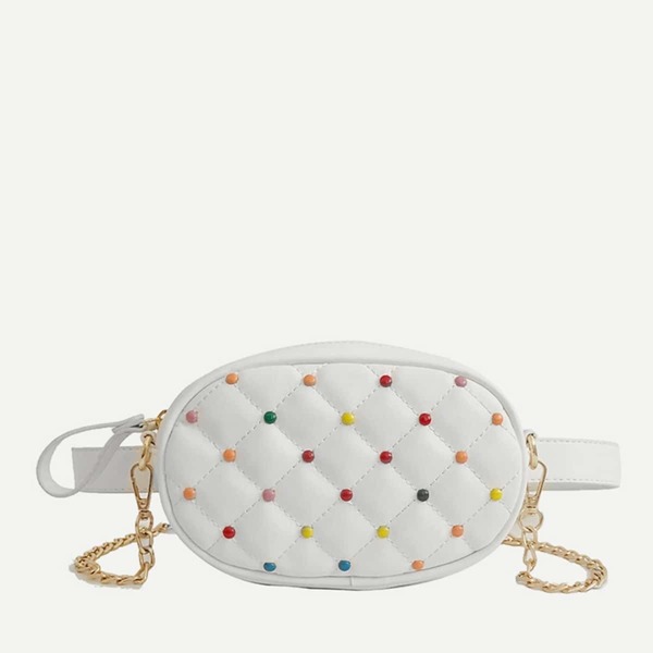 

Quilted Fanny Pack, White