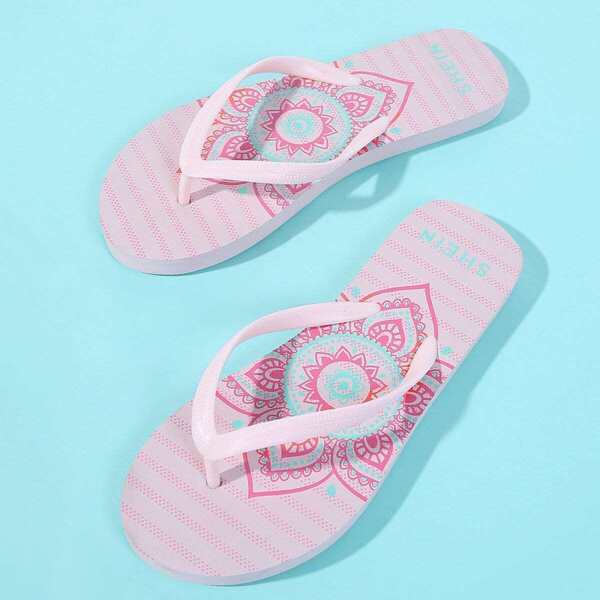 

Floral Print Toe Post Flip Flops