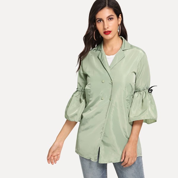 

Bell Sleeve Tie Detail Blazer