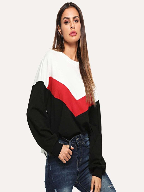 

Color Block Tunic Pullover, Multicolor