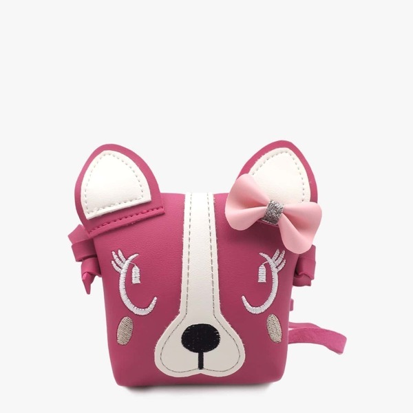 

Девушки Собака Дизайн Crossbody Мешок, Ярко-розовый