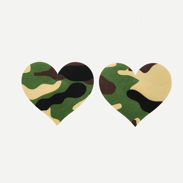 

Heart Shaped Camouflage Nipples Cover 1pair