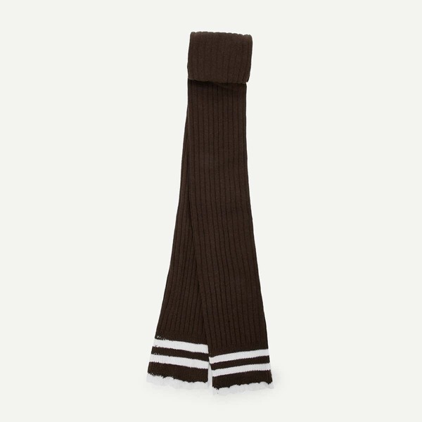 

Girls Striped Trim Footless Tights