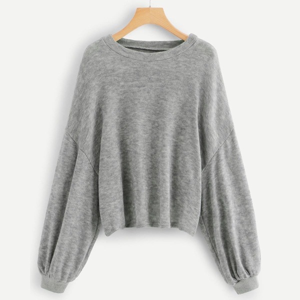 

Plus Drop Shoulder Solid Sweater