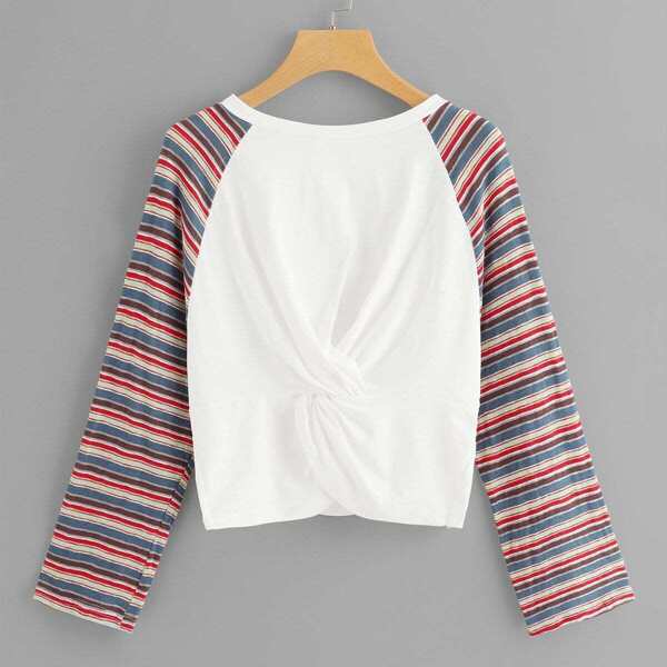 

Twist Detail Striped Tee