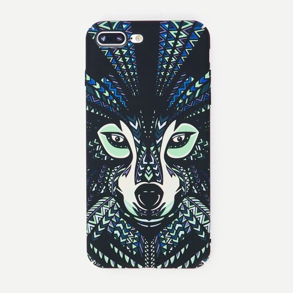 

Wolf Face Print Luminous iPhone Case