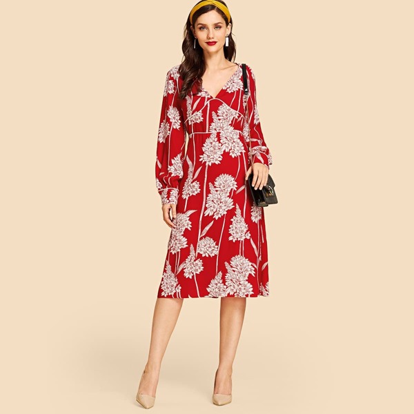 

Zip Back Floral Print Dress