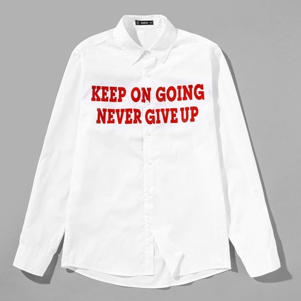 

Men Letter Print Shirt