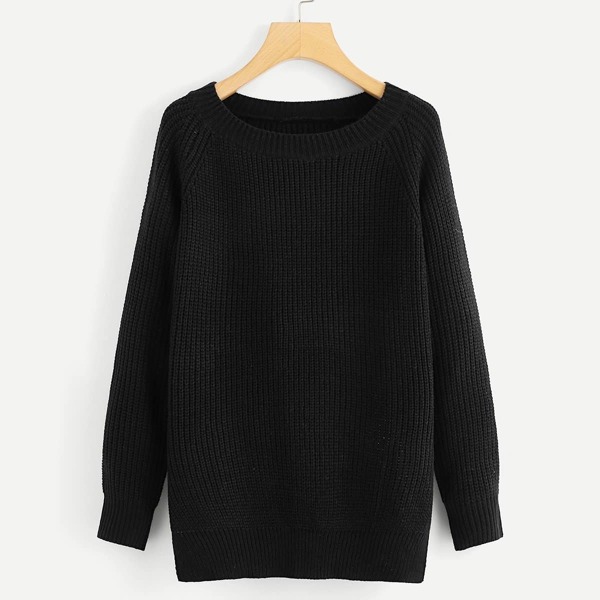 

Knot Open Back Solid Sweater