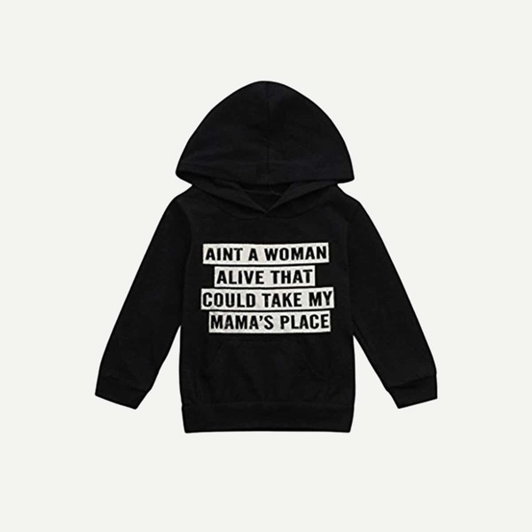 

Toddler Boys Letter Print Hooded Sweatshirt, Black