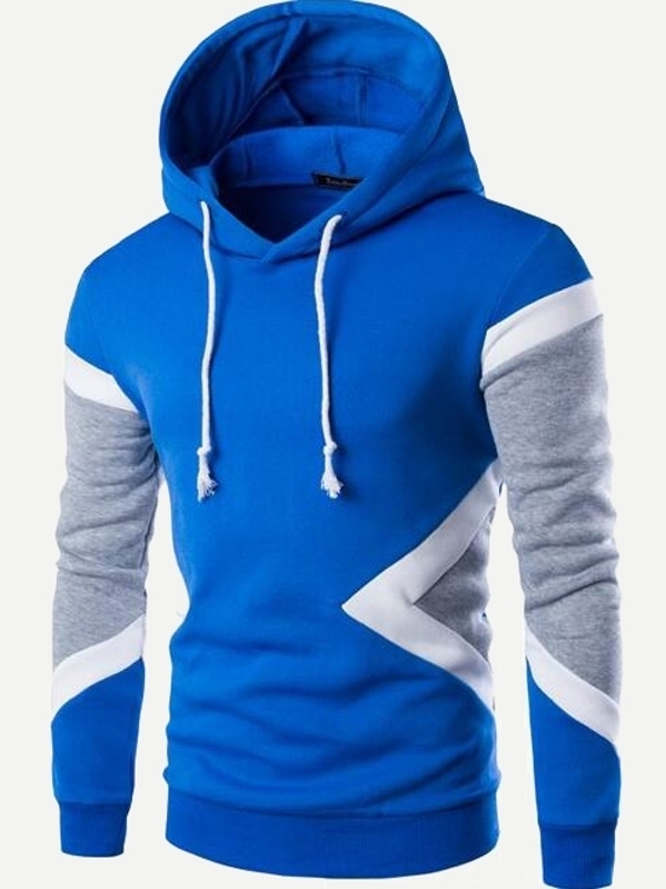

Men Color Block Hooded Sweatshirt, Multicolor