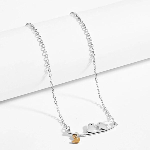 

Bird & Bar Detail Pendant Necklace