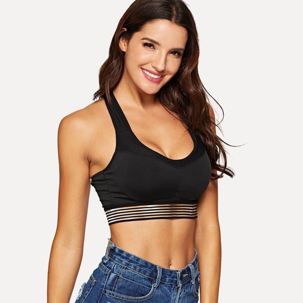 

Criss Cross Sports Bra, Black