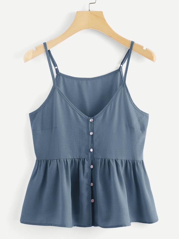 

Однобортный твердый Cami топ, null