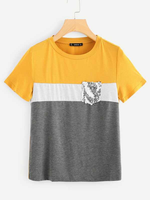 

Вырезать и сшить Sequin Pocket Tee, null