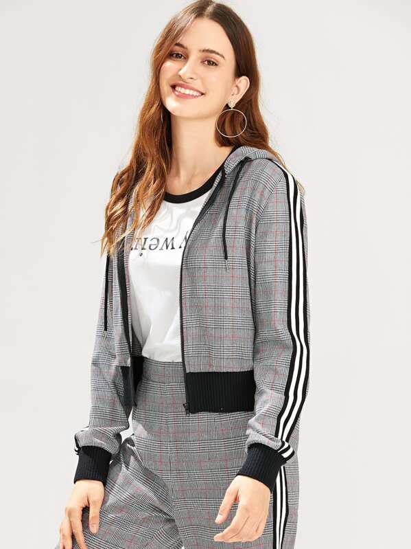 

Zip Up Plaid Hoodie Jacket, Jana