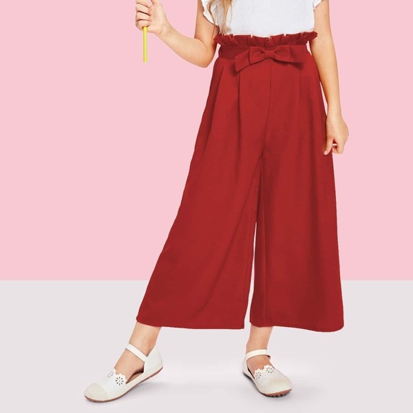 

Girls Bow Detail Wide Leg Pants