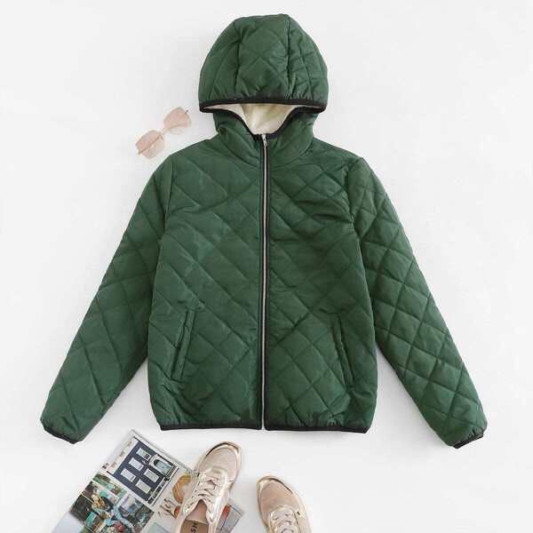 

Zip Up Hooded Puffer Coat