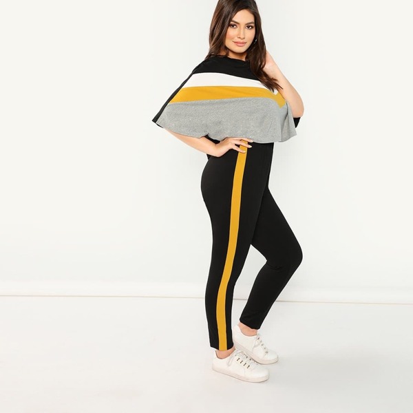 

Plus Cut And Sew Chevron Top & Leggings Set