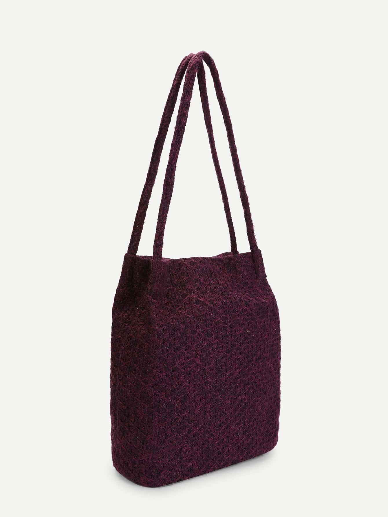 crochet double handle tote bag