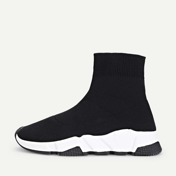 

Chunky Sole Sock Sneakers, Black