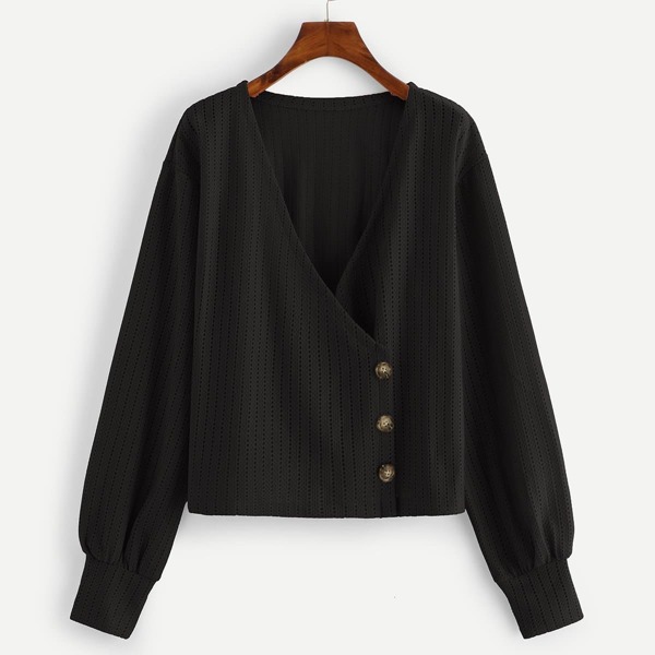 

Side Button Through Wrap Blouse