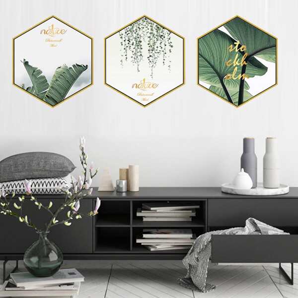 

Tropical Print Cloth Wall Art 3pcs Without Frame, Multicolor
