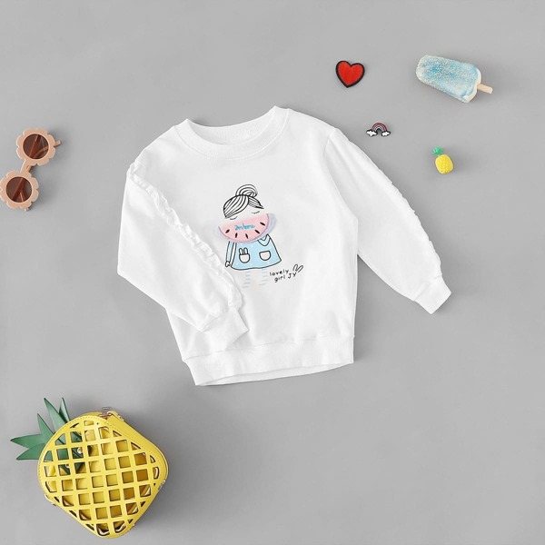 

Toddler Girls Patched Detail Frill Trim Sweatshirt