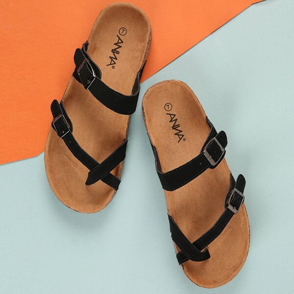 Faux Suede Strappy Sandals