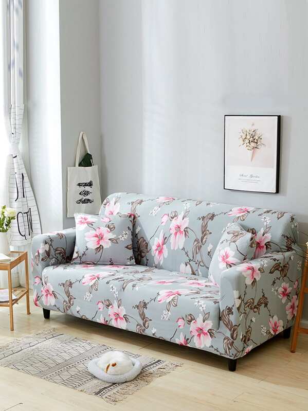Flower Pattern Stretchy Sofa Cover Cushion 1pc Shein Sheinside