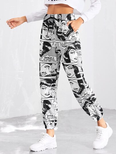 Pantalones con estampado de cómic