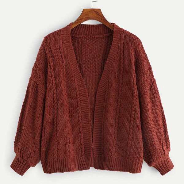 

Open Front Solid Sweater