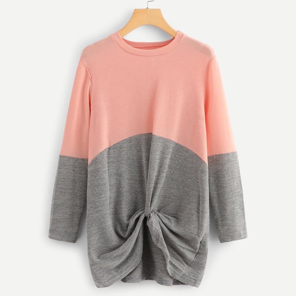 

Twist Hem Colorblock Jumper