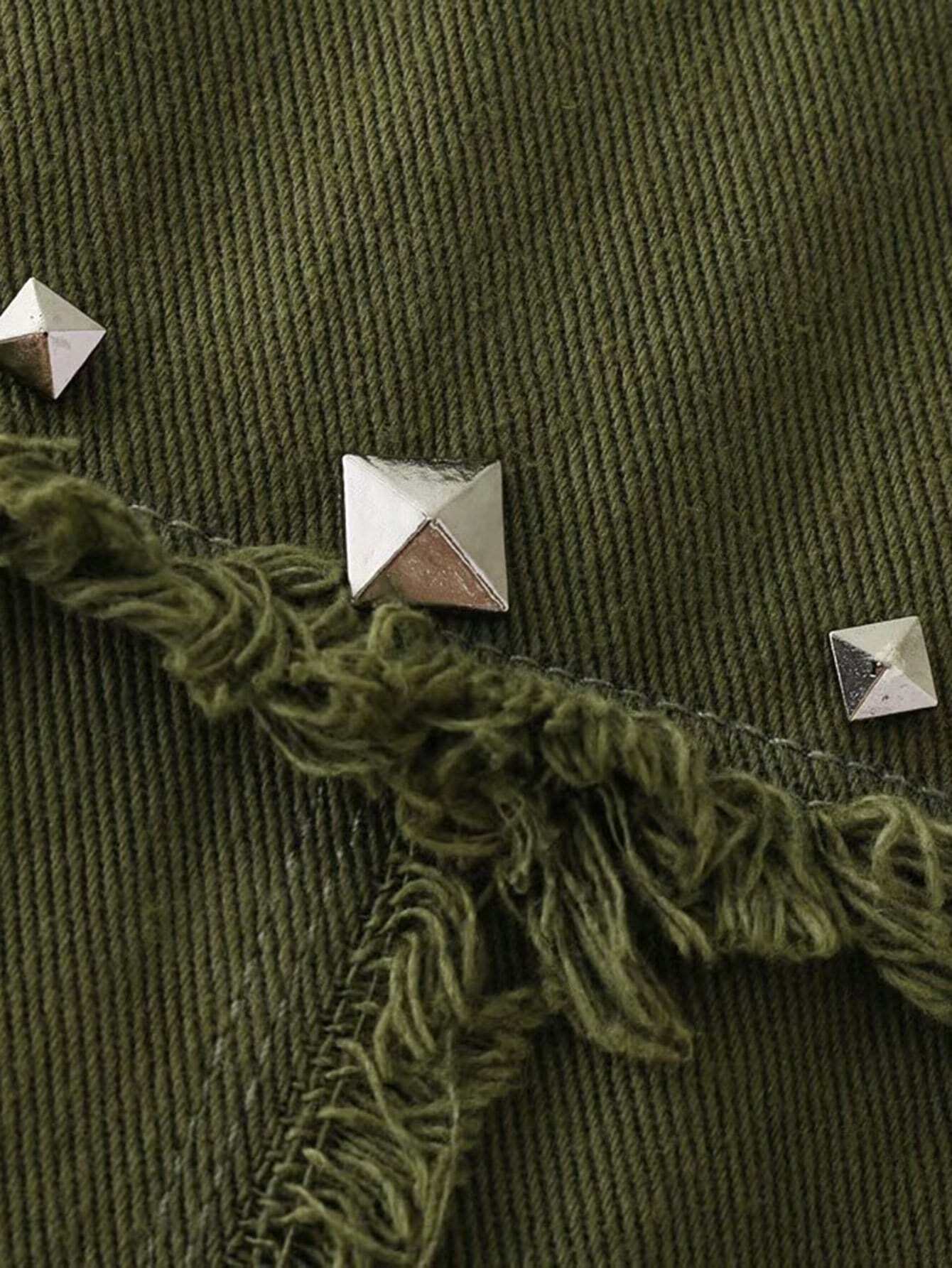 frayed edge studded jacket