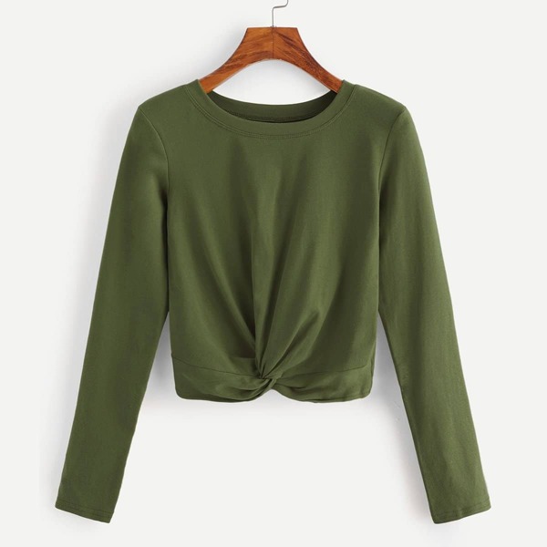 

Twist Hem Solid Tee