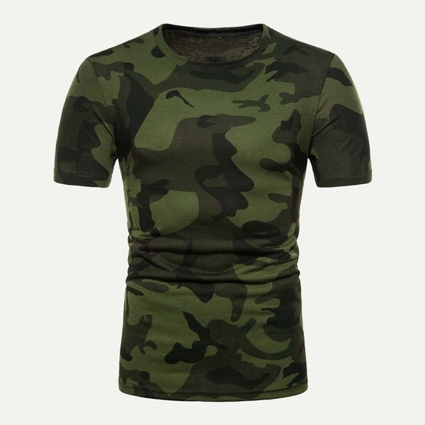 

Men Camo Print T-shirt, Multicolor