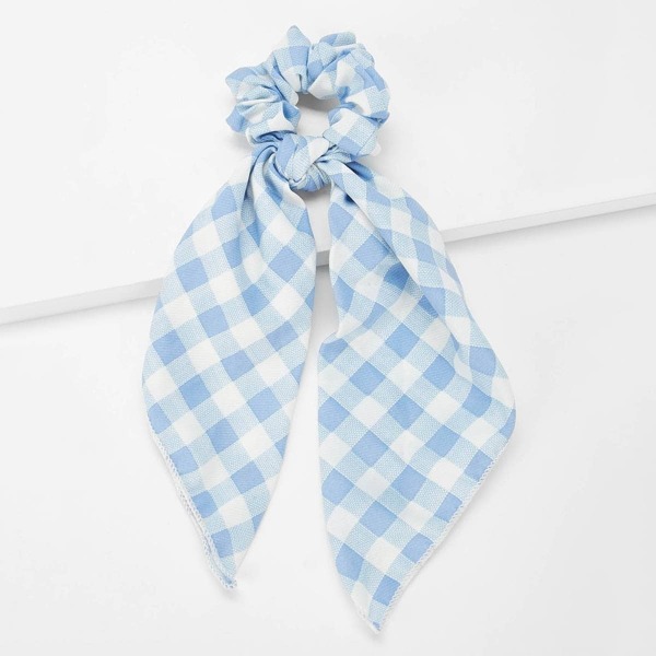 

Gingham Hair Tie, Blue