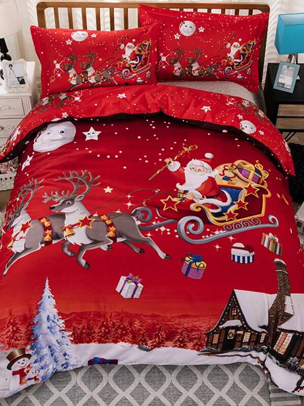 

Christmas Print Sheet Set, Red
