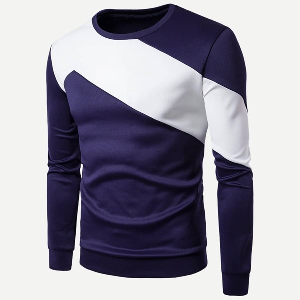 

Men Crew Neck Cut And Sew Sweatshirt, Multicolor