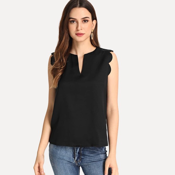 

Scallop Trim V Cut Shell Top