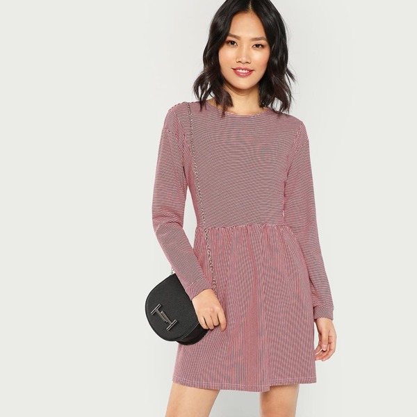 

Long Sleeve Striped Dress