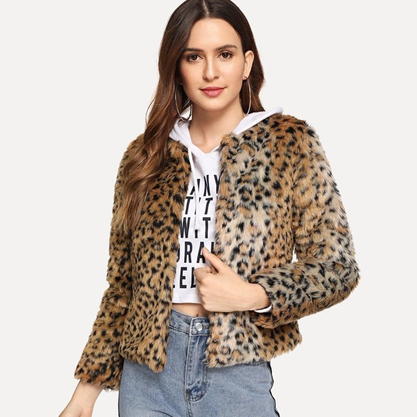 

Leopard Open Front Outerwear