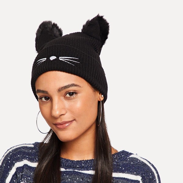 

Pom Pom Ear Beanie Hat