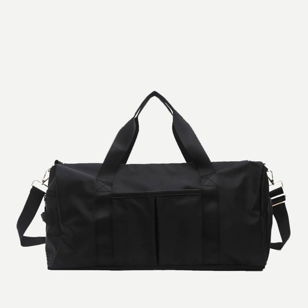 

Solid Nylon Duffle Bag, Black