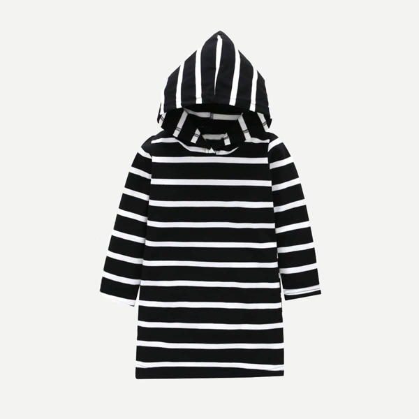 

Toddler Girls Striped Hooded Dress