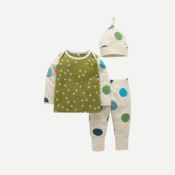 

Toddler Boys Polka Dot Tee & Pants & Hat
